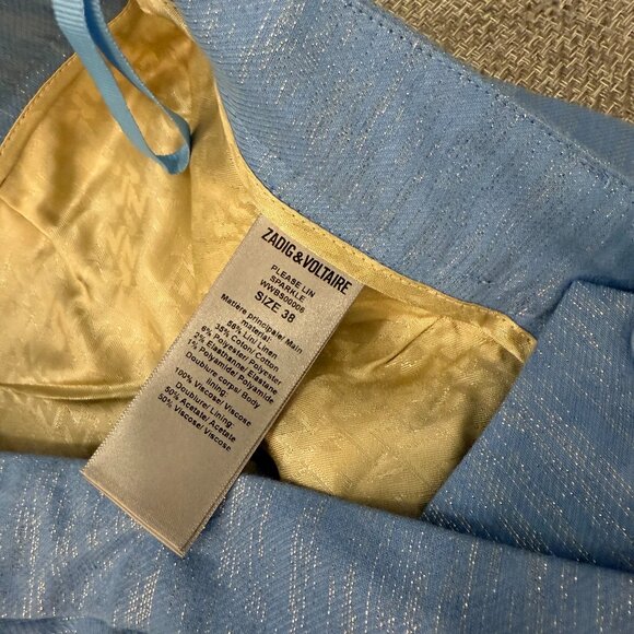 NWT Zadig & Voltaire Lin Sparkle Blazer and Short Set in blue, size 38 (8 US) - Picture 6 of 10
